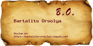 Bartalits Orsolya névjegykártya